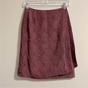 Charter Club Classic Asymmetrical Red Paisley Mini Skirt Size 4